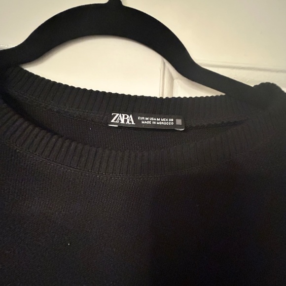 Zara Women's Black Short Sleeve Sweater Top - Picture 2 of 4